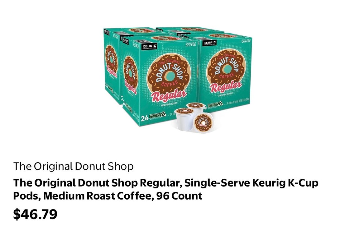 The Original Donut Shop Regular K-Cup Pods, 96 Ct- Est. Retail $46.79