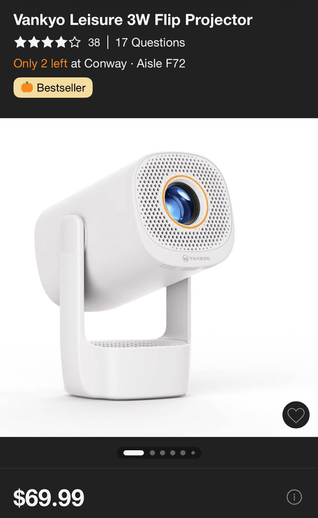 Vankyo Leisure 3W Flip Projector - Est. Retail $69.99
