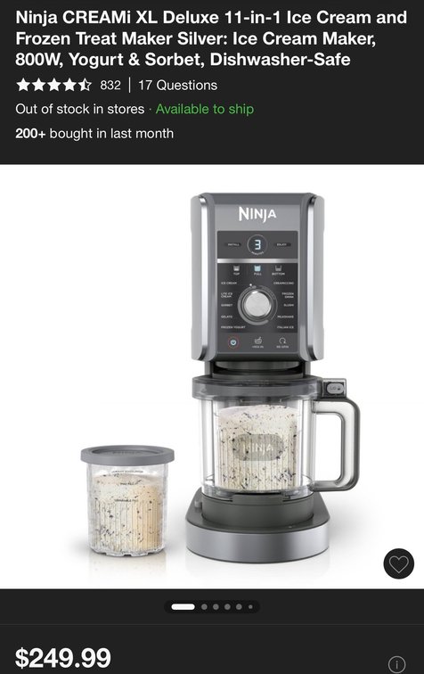 Ninja CREAMi XL Deluxe 11-in-1 Frozen Treat Maker- Est. Retail $249.99