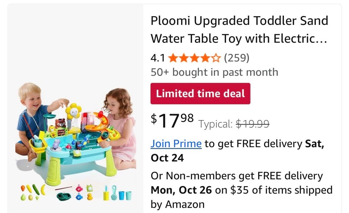Ploomi Toddler Water Play Table Set- Est. Retail $20