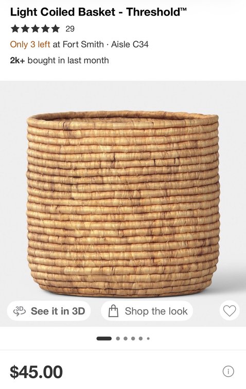 Threshold Light Coiled Basket - Est. Retail $45