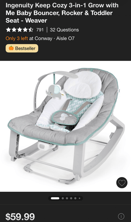 3-in-1 Baby Bouncer, Rocker & Toddler Seat - Est. Retail $59.99