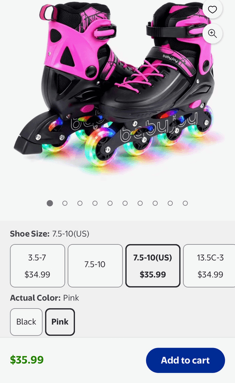 Babyjoy Adjustable Inline Skates- Est. Retail $35.99