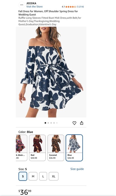 JECEIKA Floral Off-Shoulder Dress Size S - Est. Retail $36.99