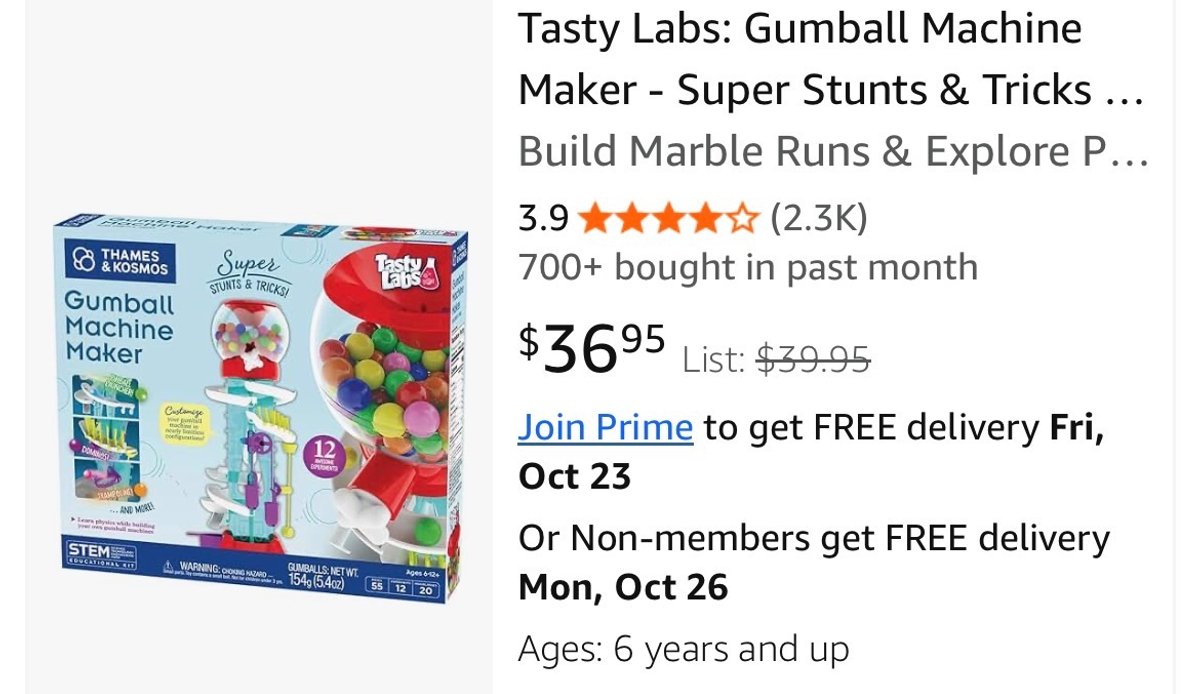 Thames & Kosmos Tasty Labs Gumball Machine Maker - Est. Retail $39.95