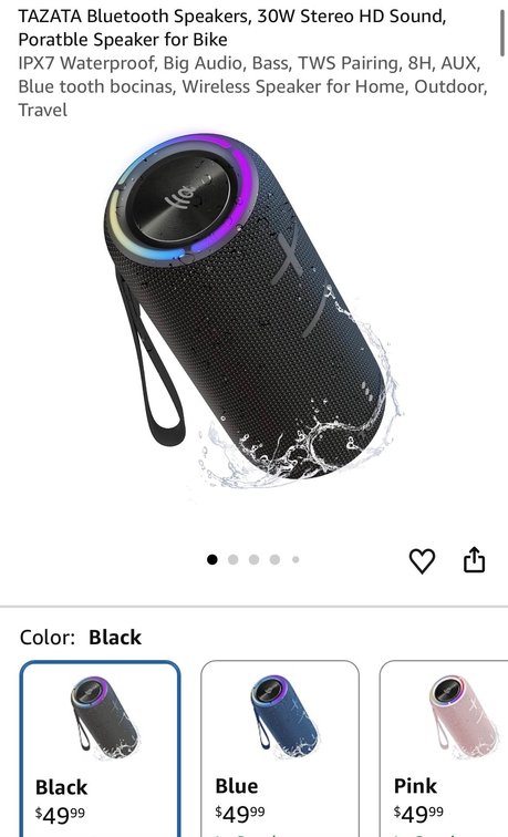 TAZATA 30W Portable Bluetooth Speaker- Est. Retail $49.99