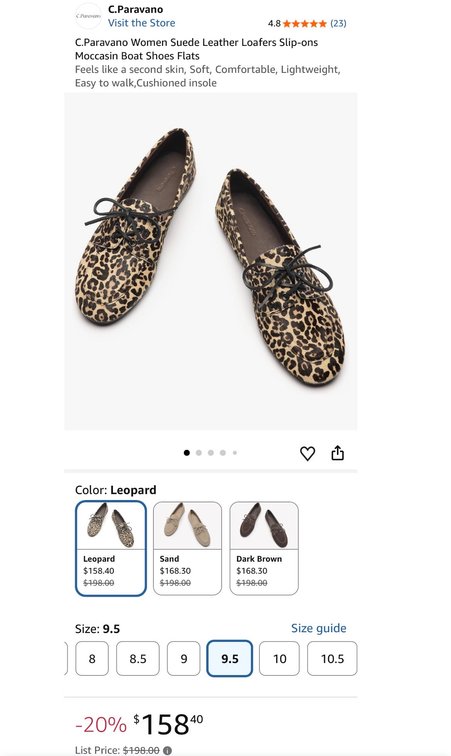 C.Paravano Women's Leopard Print Loafers Size 9.5- Est. Retail $198