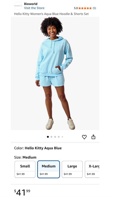Bioworld Hello Kitty Hoodie & Shorts Set, Size M - Est. Retail $41.99
