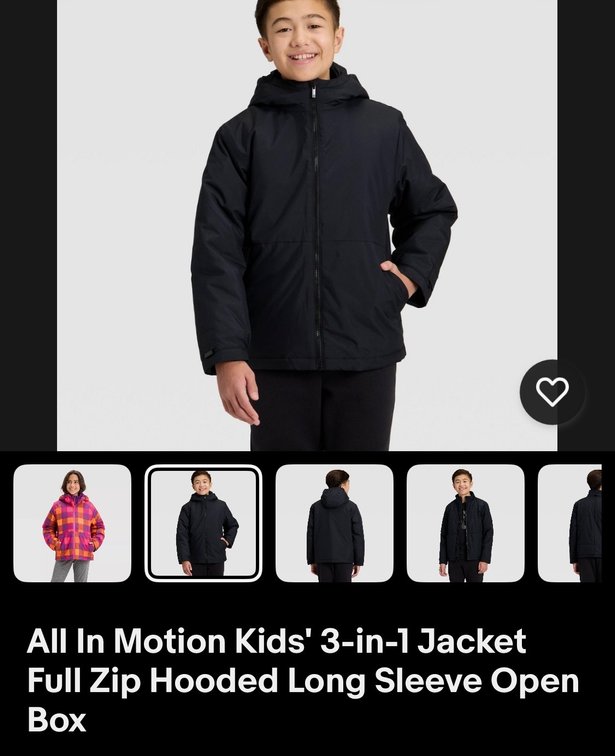 All In Motion Kids' 3-in-1 Jacket, Size XS (4/5)- Est. Retail $65