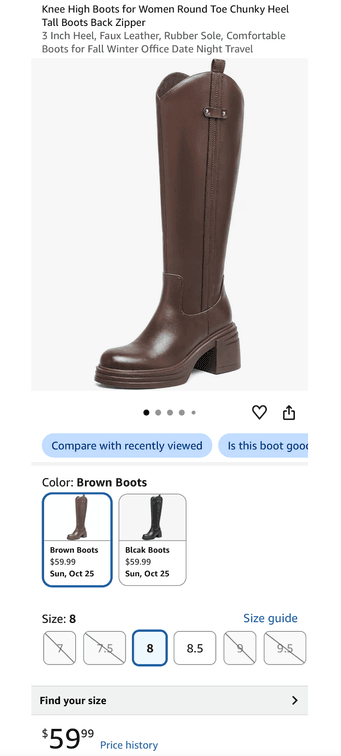 Women's Brown Knee-High Boots Size 8 - Est. Retail $59.99