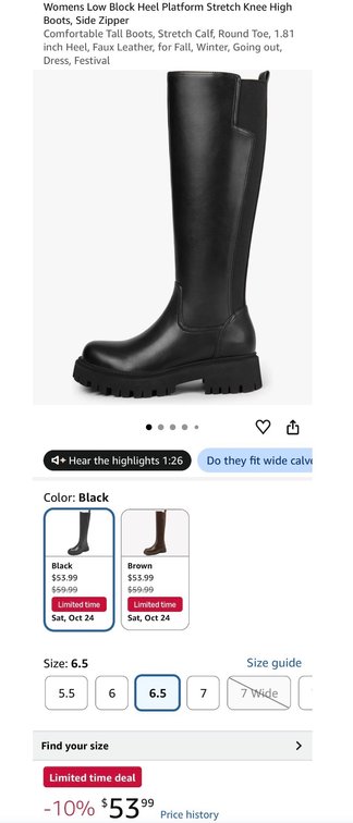 Women's Knee-High Boots, Size 6.5 - Est. Retail $59.99