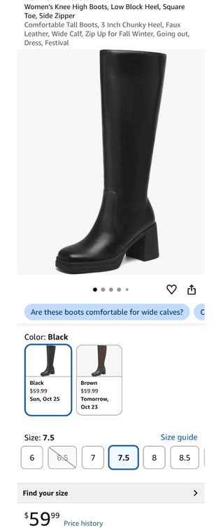 Women's Knee-High Boots Size 7.5 - Est. Retail $59.99
