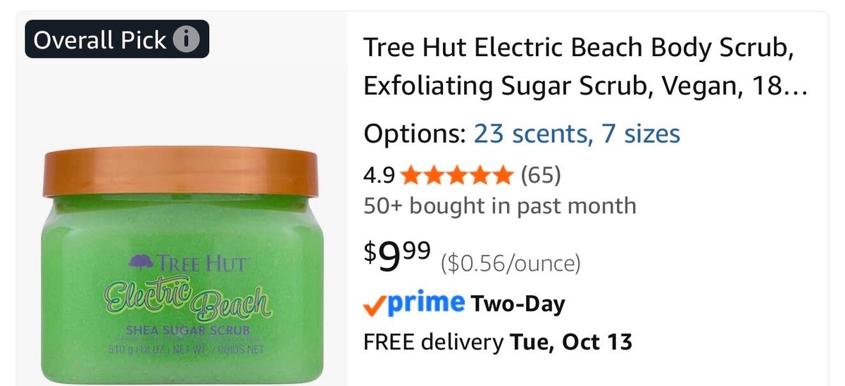 Tree Hut Electric Beach Shea Sugar Scrub, 18 oz, 4 Count- Est. Retail $40
