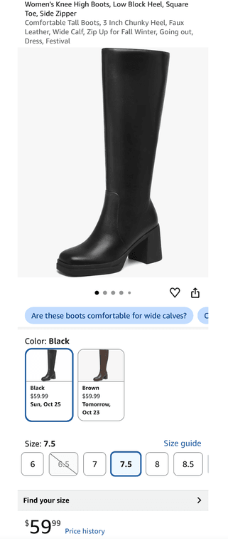 Women's Knee-High Boots Size 7.5 - Est. Retail $59.99
