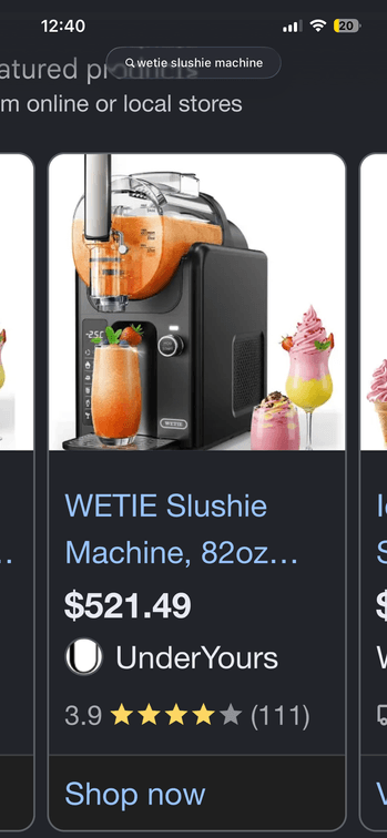 WETIE 82 oz Slushie Machine - Est. Retail $521.49
