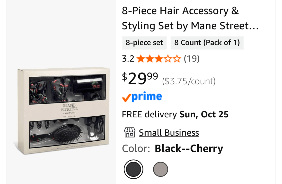 Mane Street Couture 8-Piece Hair Accessory and Styling Set- Est. Retail $29.99