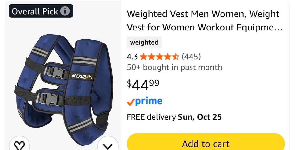 APEXUP 15 lb Weighted Vest - Est. Retail $44.99