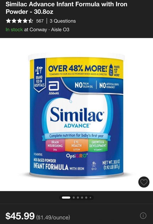 Similac Advance Infant Formula Powder 30.8 oz- Est. Retail $45.99