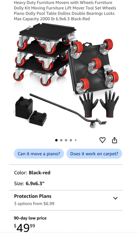Heavy Duty Furniture Mover Dolly Kit - Est. Retail $49.99