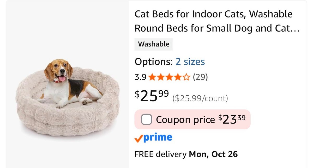 Plush Round Pet Bed - Est. Retail $25.99