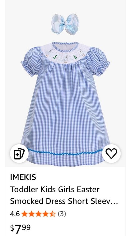 IMEKIS Toddler Smocked Dress and Bow Set- Est. Retail $8