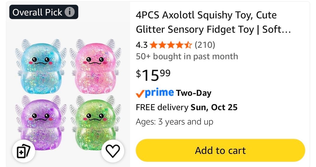 Axolotl Squishy Fidget Toys - Est. Retail $31.98