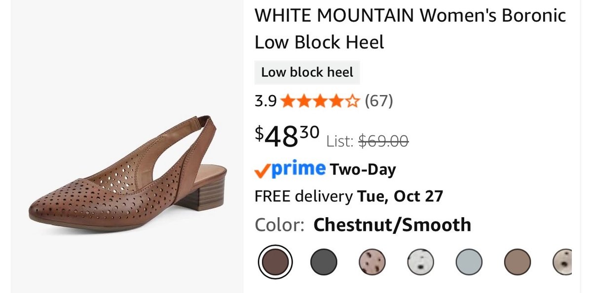 White Mountain Boronic Slingback Shoes Size 11 - Est. Retail $69
