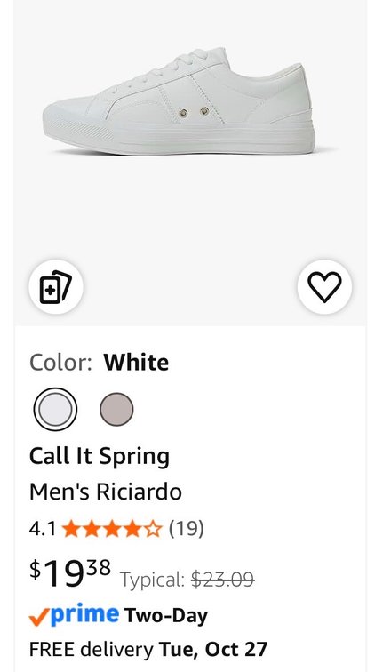 Riciardo Men's White Low-Top Sneakers, Size 10 - Est. Retail $23.09