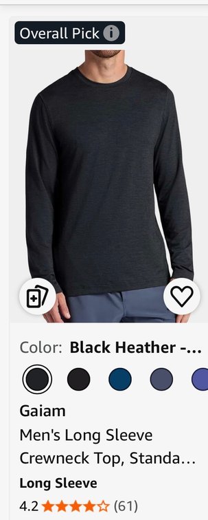 Gaiam Men's Intent LS Crew Shirt, Size XL - Est. Retail $48