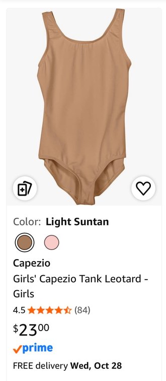 Capezio Girls' Tank Leotard, Size S - Est. Retail $23