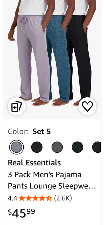 Real Essentials Men's Pajama Pants 3-Pack Size XL - Est. Retail $45.99