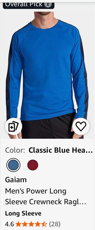 Gaiam Men's Power Long Sleeve Crew Shirt, Size S- Est. Retail $48