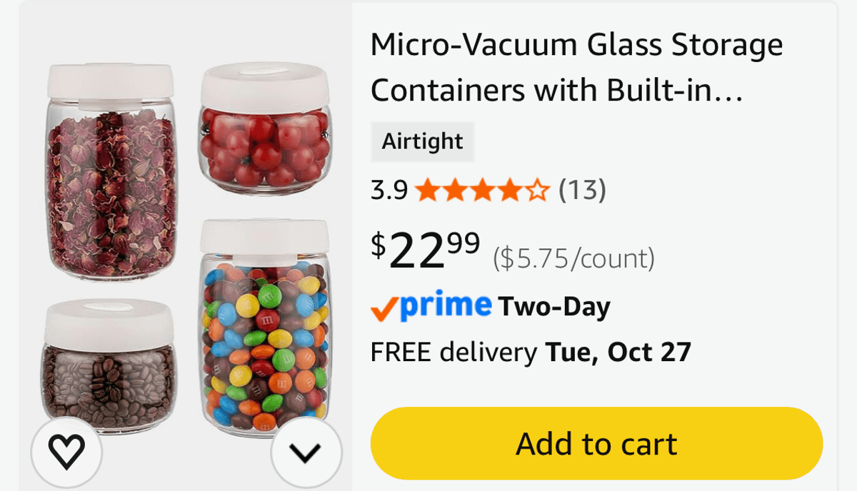Micro-Vacuum Glass Storage Containers, Set of 4 - Est. Retail $22.99
