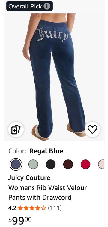 Juicy Couture Rib Waist Velour Pants Size XL- Est. Retail $99