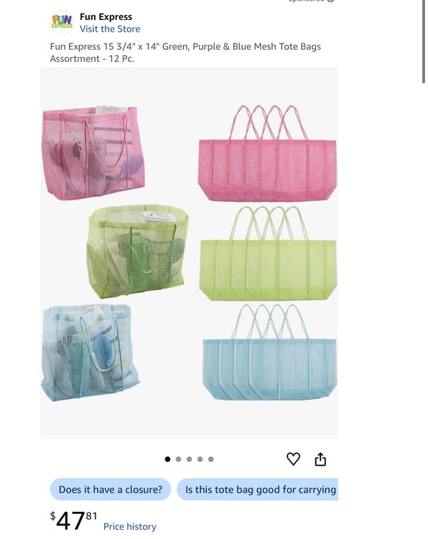 Set of 12 Mesh Tote Bags- Est. Retail $48