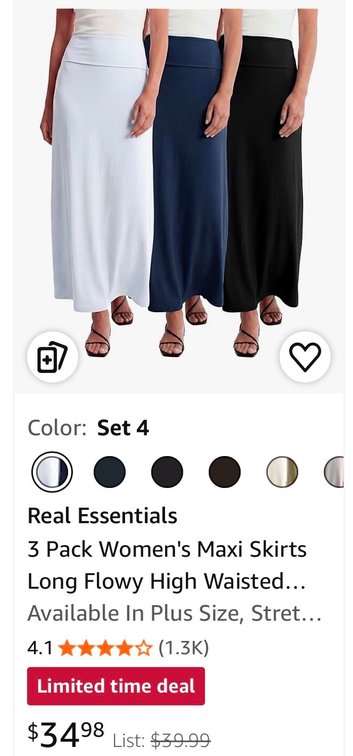 Real Essentials Women's Maxi Skirts 3-Pack XL- Est. Retail $35