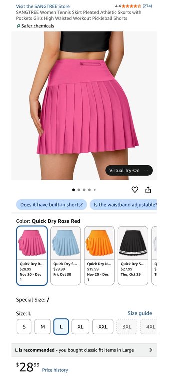 SANGTREE Pleated Athletic Skort- Est. Retail $28.99