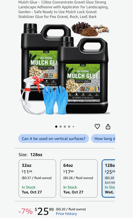 Limino Max Bonding Mulch Glue 128 oz- Est. Retail $28