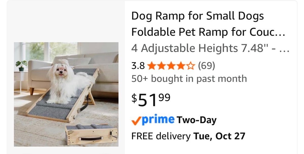 Foldable Wooden Pet Ramp - Est. Retail $51.99