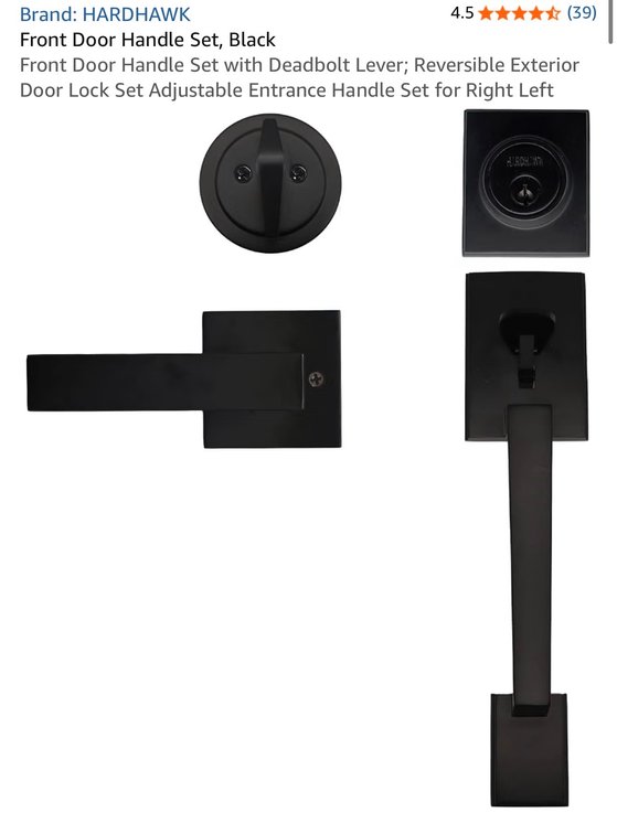 HARDHAWK Front Door Handle Set- Est. Retail $48.80
