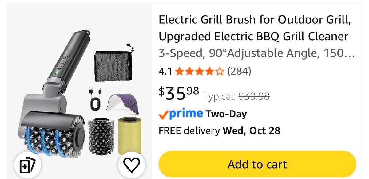 Electric BBQ Grill Cleaner Brush Set, Model LZ-8054A- Est. Retail $36