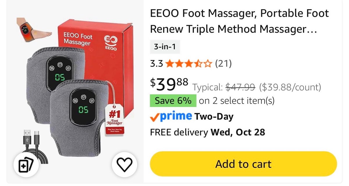 Pair of EEOO Wrap-Around Foot Massagers- Est. Retail 39