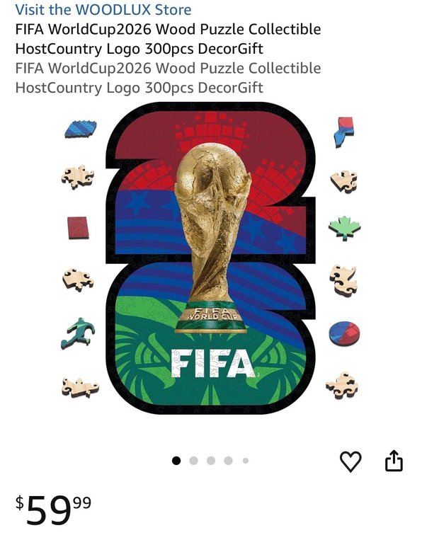WOODLUX FIFA World Cup 26 Wooden Puzzle- Est. Retail $59.99