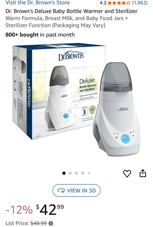Dr. Brown's Deluxe Bottle Warmer and Sterilizer - Est Retail $43