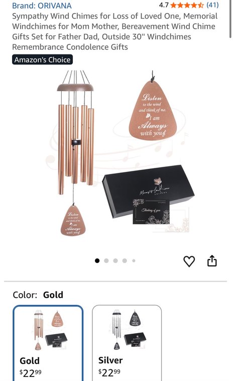 JUNGSCHIMES 30" Memorial Wind Chime- Est. Retail $23