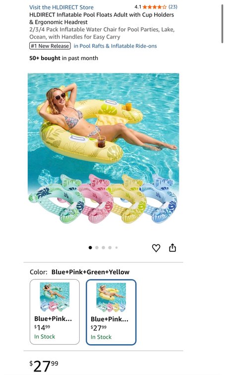 Inflatable Pool Floats - Est. Retail $27.99