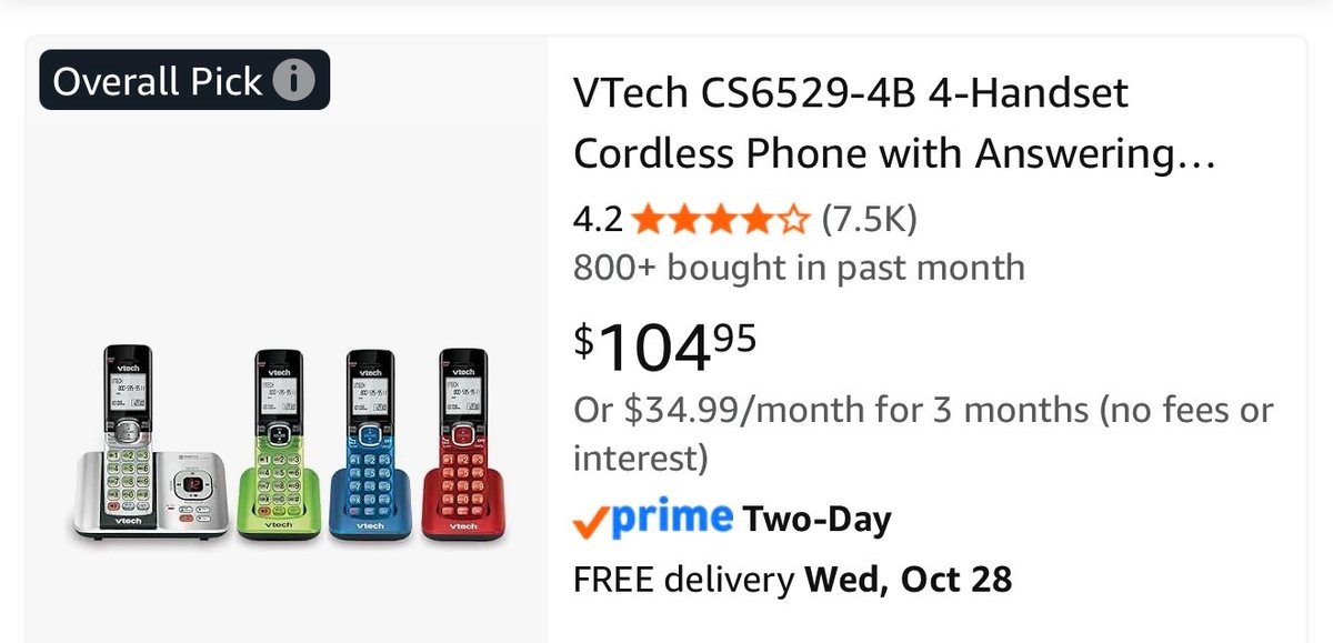 VTech CS6529-4B 4-Handset Cordless Phone System - Est. Retail $104.95