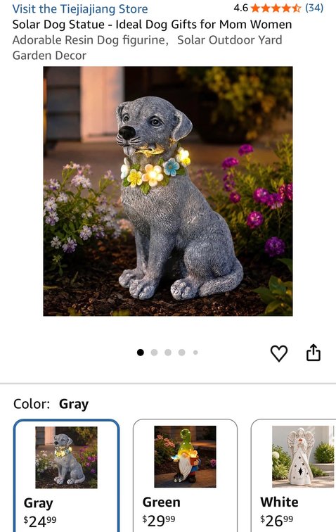 Tiejiajiang Solar Dog Statue- Est. Retail $24.99