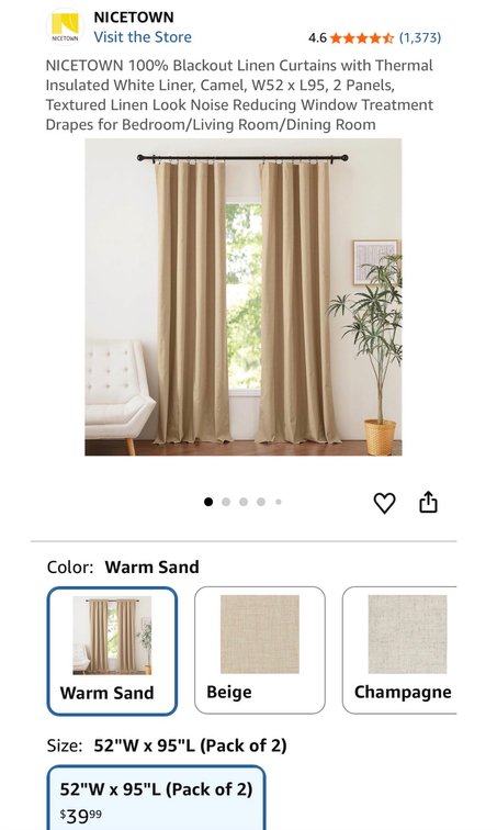 NICETOWN Blackout Curtains 52" x 95" 2-Pack- Est. Retail $39.99