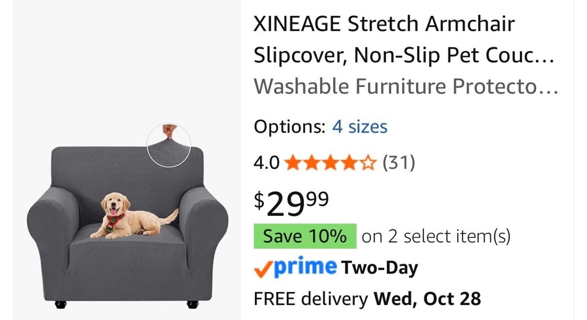 XINEAGE Stretch Armchair Slipcover - Est. Retail $29.99